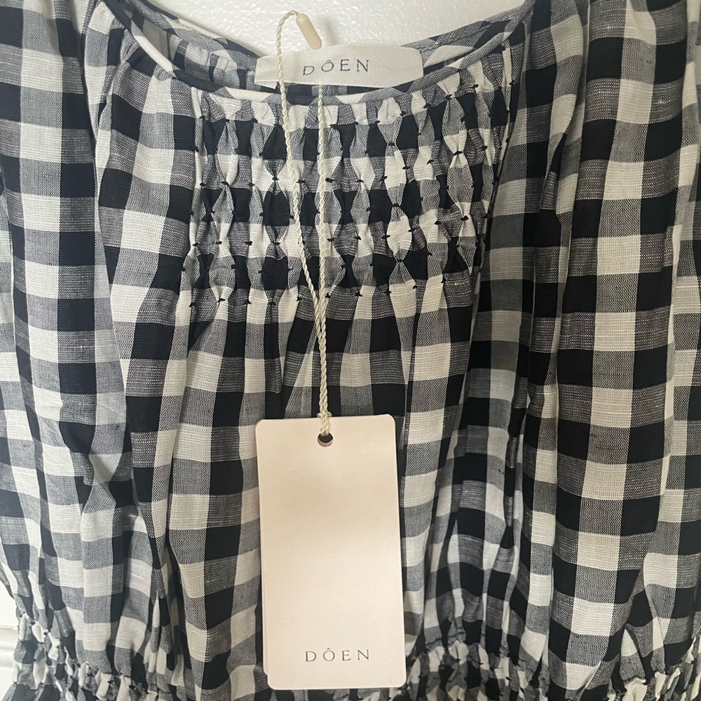 Doen NWT Leslie Black and White Gingham Dress - Picture 8 of 9